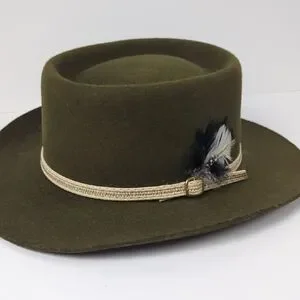 TRAILBLAZER Women\'s Vintage Brown Wool Felt Western Gambler Hat Woman Brown Felt Hat, Dark Brown Gambler Hat, Women main image 2